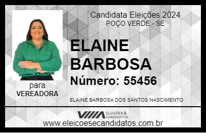 Candidato ELAINE BARBOSA 2024 - POÇO VERDE - Eleições