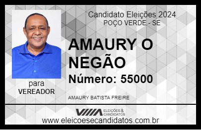 Candidato AMAURY O NEGÃO 2024 - POÇO VERDE - Eleições