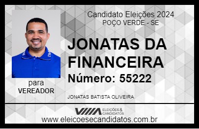 Candidato JONATAS DA FINANCEIRA 2024 - POÇO VERDE - Eleições