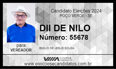 Candidato DII DE NILO 2024 - POÇO VERDE - Eleições