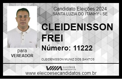 Candidato CLEIDENISSON FREI 2024 - SANTA LUZIA DO ITANHY - Eleições