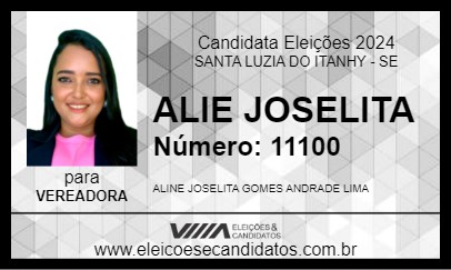 Candidato ALINE JOSELITA 2024 - SANTA LUZIA DO ITANHY - Eleições