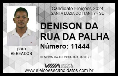 Candidato DENISON DA RUA DA PALHA 2024 - SANTA LUZIA DO ITANHY - Eleições