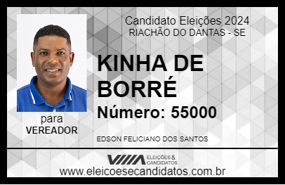 Candidato KINHA DE BORRÉ 2024 - RIACHÃO DO DANTAS - Eleições