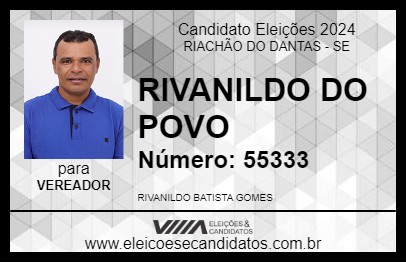 Candidato RIVANILDO DO POVO 2024 - RIACHÃO DO DANTAS - Eleições