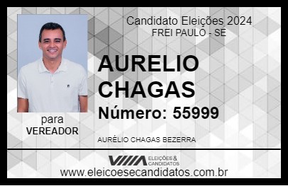 Candidato AURELIO CHAGAS 2024 - FREI PAULO - Eleições