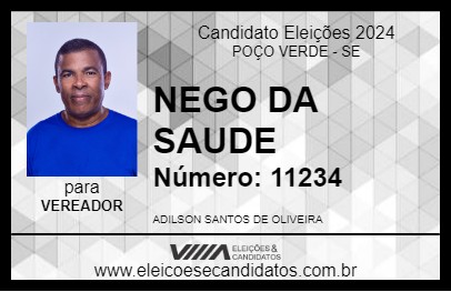 Candidato NEGO DA SAUDE 2024 - POÇO VERDE - Eleições