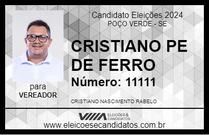 Candidato CRISTIANO PE DE FERRO 2024 - POÇO VERDE - Eleições