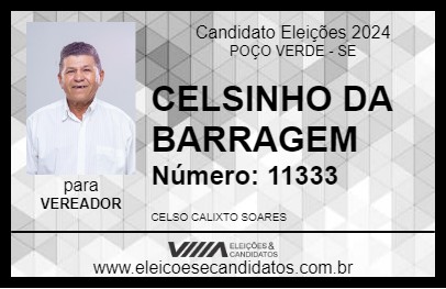 Candidato CELSINHO DA BARRAGEM 2024 - POÇO VERDE - Eleições