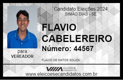 Candidato FLAVIO CABELEREIRO 2024 - SIMÃO DIAS - Eleições