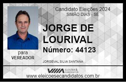 Candidato JORGE DE LOURIVAL 2024 - SIMÃO DIAS - Eleições