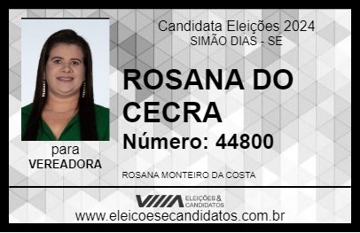 Candidato ROSANA DO CECRA 2024 - SIMÃO DIAS - Eleições