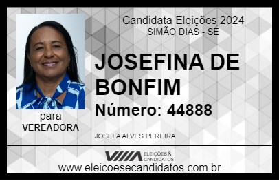 Candidato JOSEFINA DE BONFIM 2024 - SIMÃO DIAS - Eleições