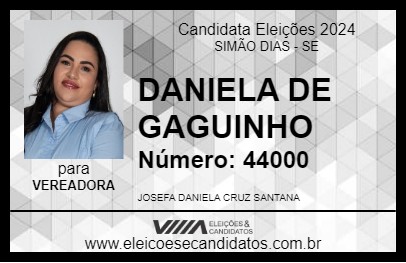 Candidato DANIELA DE GAGUINHO 2024 - SIMÃO DIAS - Eleições