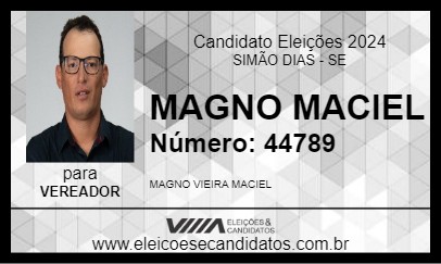 Candidato MAGNO MACIEL 2024 - SIMÃO DIAS - Eleições