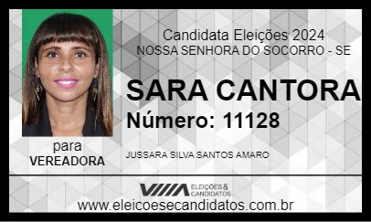 Candidato SARA CANTORA 2024 - NOSSA SENHORA DO SOCORRO - Eleições