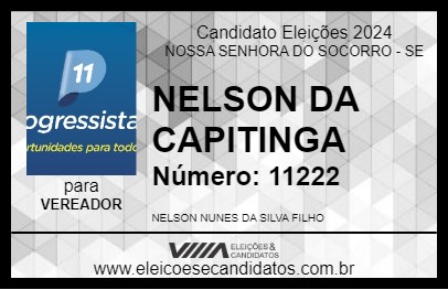 Candidato NELSON DA CAPITINGA 2024 - NOSSA SENHORA DO SOCORRO - Eleições