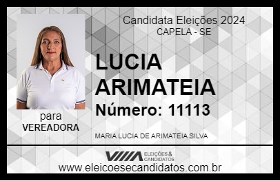 Candidato LUCIA ARIMATEIA 2024 - CAPELA - Eleições