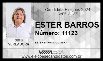 Candidato ESTER BARROS 2024 - CAPELA - Eleições