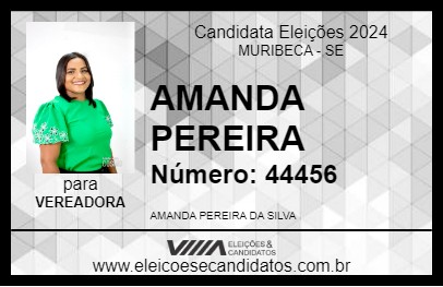 Candidato AMANDA PEREIRA 2024 - MURIBECA - Eleições