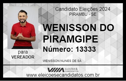 Candidato WENISSON DO PIRAMGIPE 2024 - PIRAMBU - Eleições