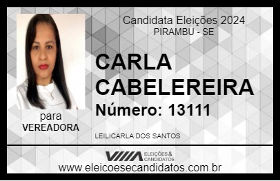 Candidato CARLA CABELEREIRA 2024 - PIRAMBU - Eleições