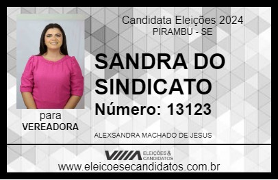 Candidato SANDRA DO SINDICATO 2024 - PIRAMBU - Eleições