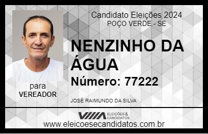 Candidato NENZINHO DA ÁGUA 2024 - POÇO VERDE - Eleições