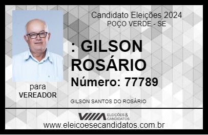 Candidato GILSON ROSÁRIO 2024 - POÇO VERDE - Eleições