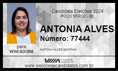 Candidato ANTONIA ALVES 2024 - POÇO VERDE - Eleições