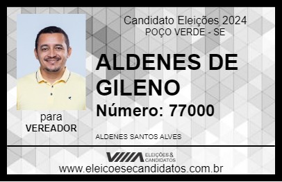 Candidato ALDENES DE GILENO 2024 - POÇO VERDE - Eleições