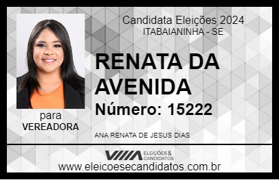 Candidato RENATA DA AVENIDA 2024 - ITABAIANINHA - Eleições