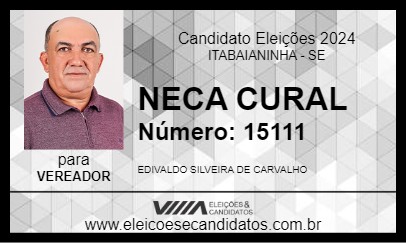 Candidato NECA CURAL 2024 - ITABAIANINHA - Eleições