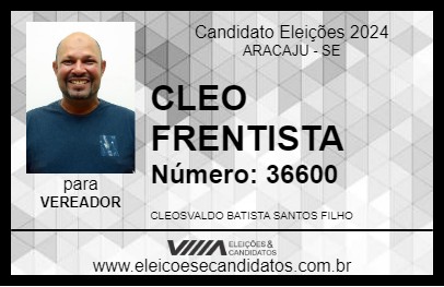 Candidato CLÉO FRENTISTA 2024 - ARACAJU - Eleições