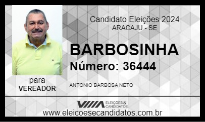 Candidato BARBOSINHA 2024 - ARACAJU - Eleições