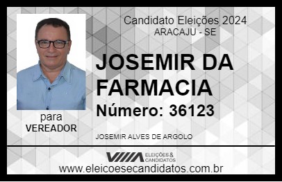 Candidato JOSEMIR DA FARMACIA 2024 - ARACAJU - Eleições