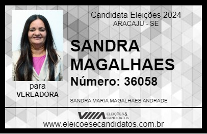 Candidato SANDRA MAGALHAES 2024 - ARACAJU - Eleições