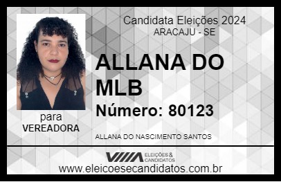 Candidato ALLANA DO MLB 2024 - ARACAJU - Eleições