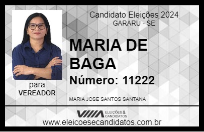 Candidato MARIA DE BAGA 2024 - GARARU - Eleições