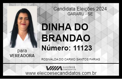 Candidato DINHA DO BRANDAO 2024 - GARARU - Eleições