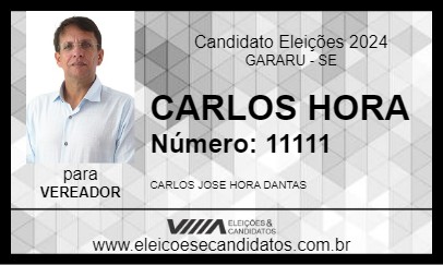 Candidato CARLOS HORA 2024 - GARARU - Eleições