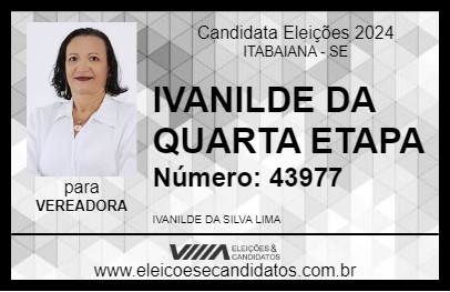 Candidato IVANILDE DA QUARTA ETAPA 2024 - ITABAIANA - Eleições