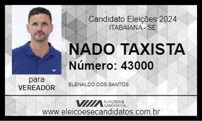 Candidato NADO TAXISTA 2024 - ITABAIANA - Eleições