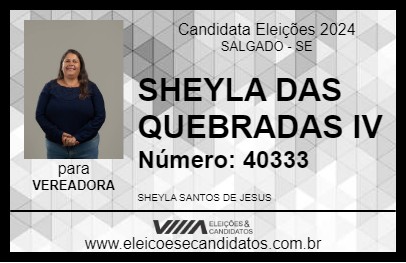 Candidato SHEYLA DAS QUEBRADAS IV 2024 - SALGADO - Eleições