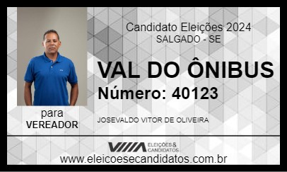 Candidato VAL DO ÔNIBUS 2024 - SALGADO - Eleições