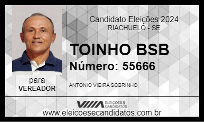 Candidato TOINHO BSB 2024 - RIACHUELO - Eleições