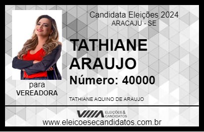 Candidato TATHIANE ARAUJO 2024 - ARACAJU - Eleições