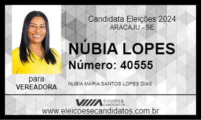 Candidato NÚBIA LOPES 2024 - ARACAJU - Eleições