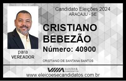 Candidato CRISTIANO BEBEZÃO 2024 - ARACAJU - Eleições