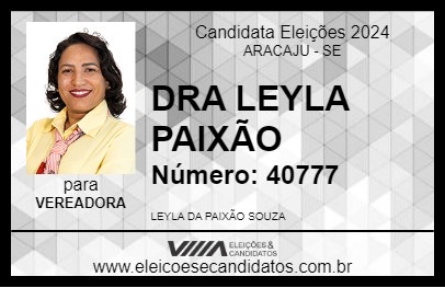 Candidato DRA LEYLA PAIXÃO 2024 - ARACAJU - Eleições